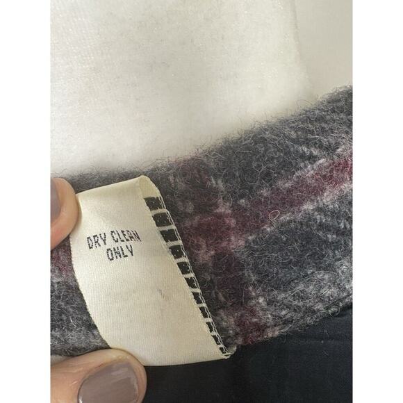 Fashion Bug Jacket Womens Size M Gray Wool Windowpane Plaid‎ Y2K Clueless Preppy - Picture 15 of 16